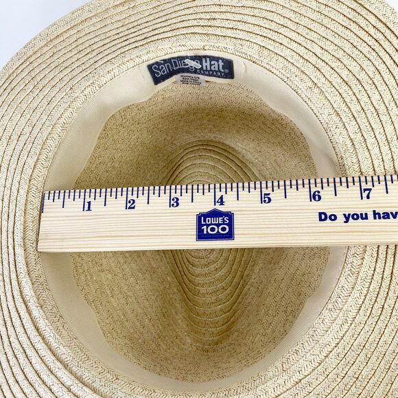 San Diego Hat Co Fedora Sun Hat Braided Jewel Beaded End String Woven Shimmer Ac - Picture 11 of 12
